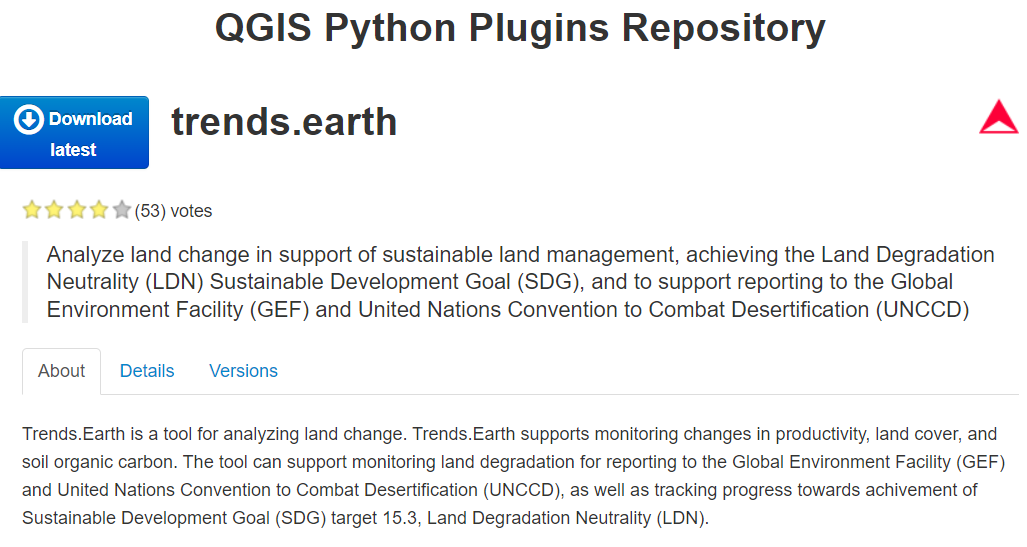 Trends.earth plugin